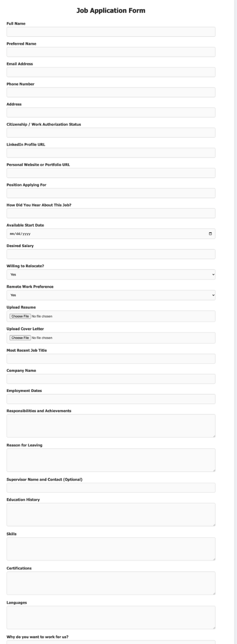 jac application form